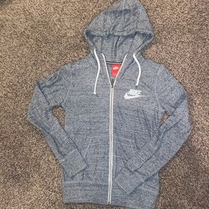 Grey nike zip up hoodie